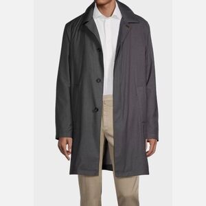 Men's Corneliani Techno Twill Water Resistant Car Coat IT 58 US 48 Grey NWT
